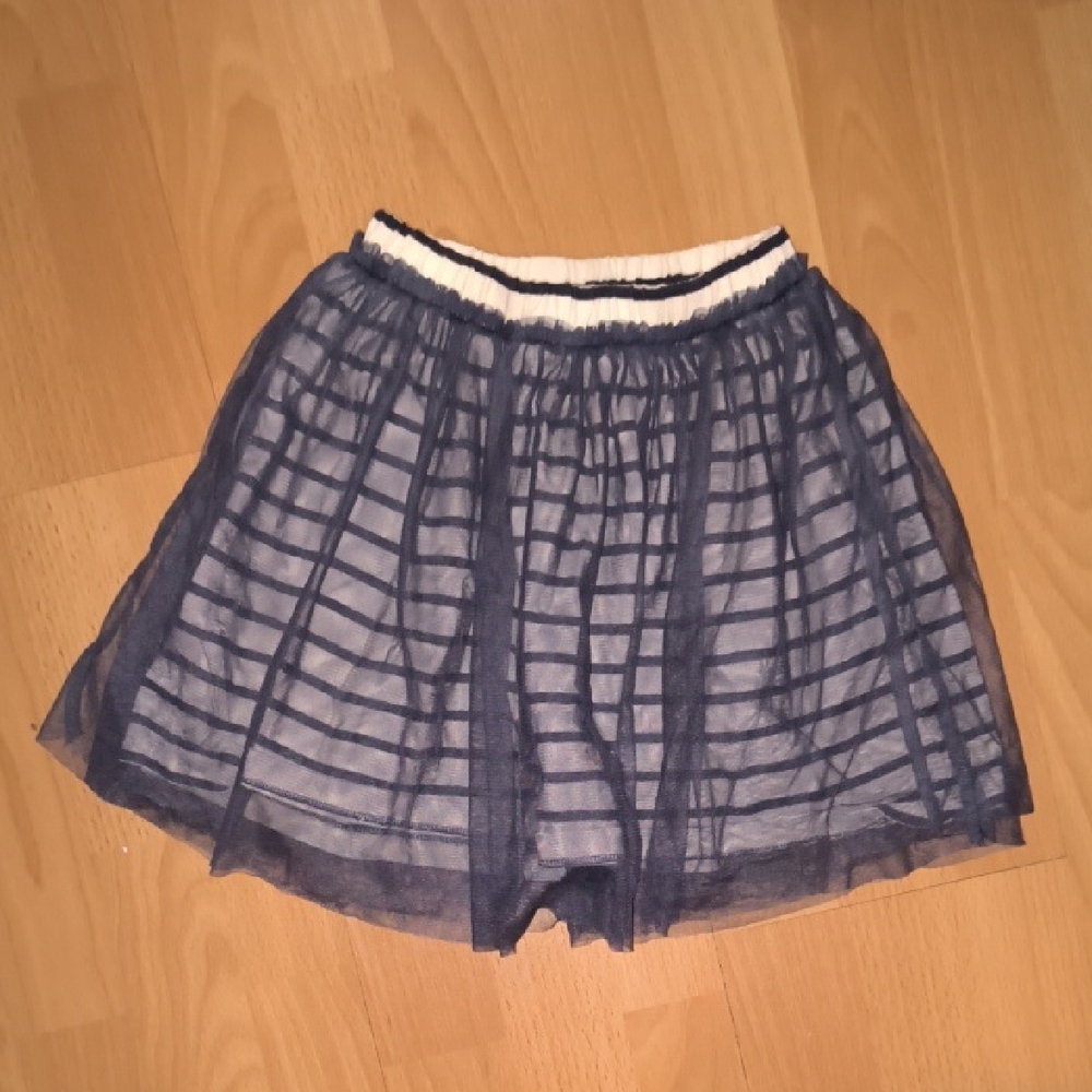 Tea | Elegant Navy Striped Kids Skirt